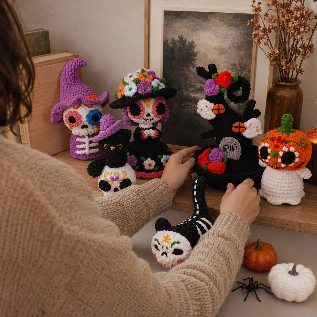 Spooky Halloween Amigurumi Crochet Pattern Set - Easy PDF, 5-6"