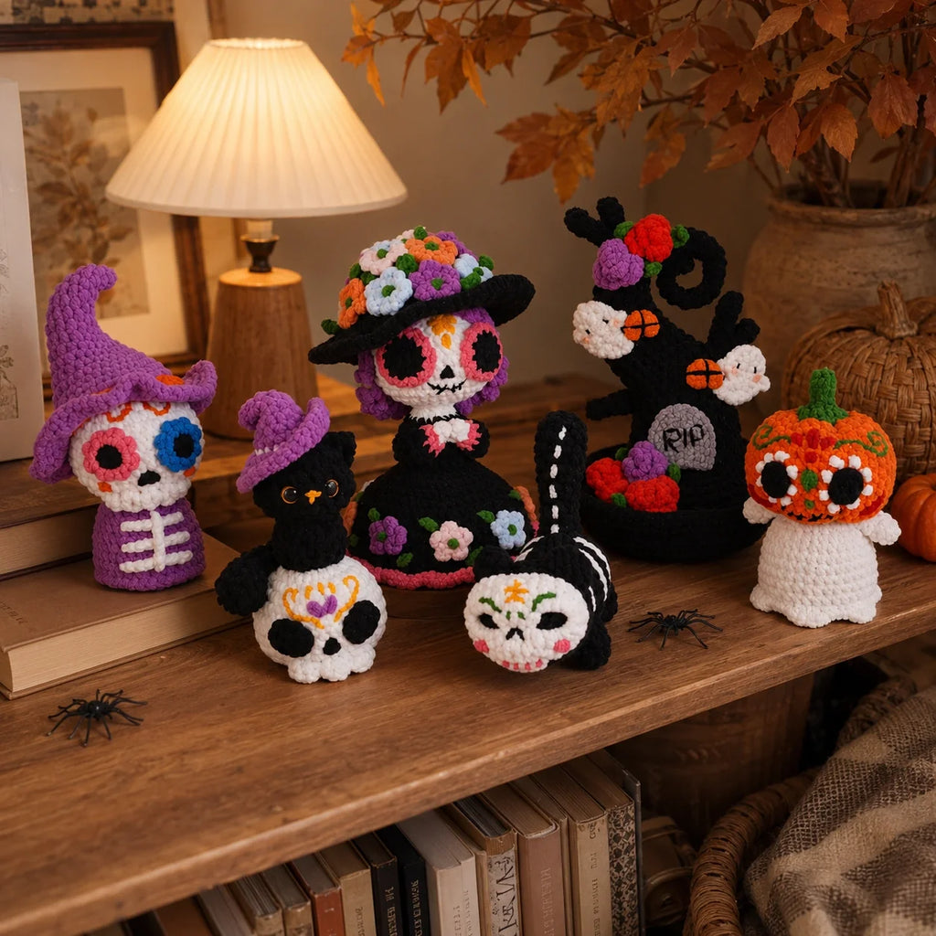 Spooky Halloween Amigurumi Crochet Pattern Set - Easy PDF, 5-6"