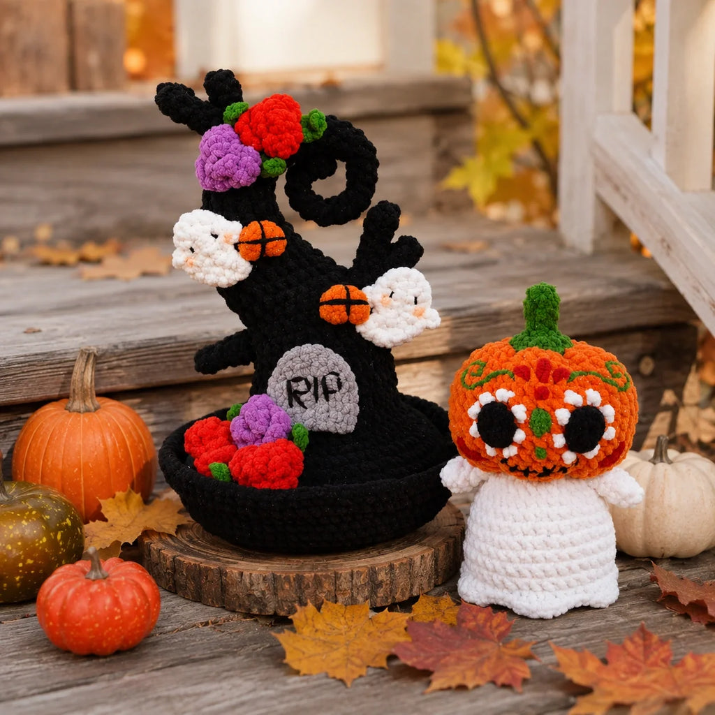 Spooky Halloween Amigurumi Crochet Pattern Set - Easy PDF, 5-6"