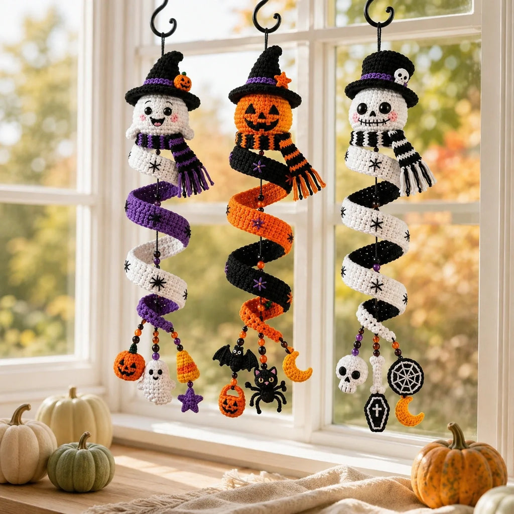 Halloween Crochet Spiral Decorations Trio Pattern 🎃👻
