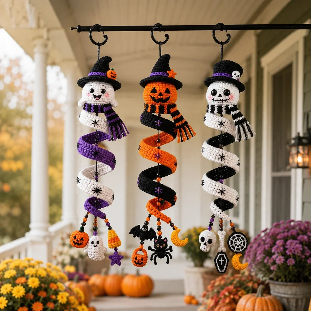Halloween Crochet Spiral Decorations Trio Pattern 🎃👻