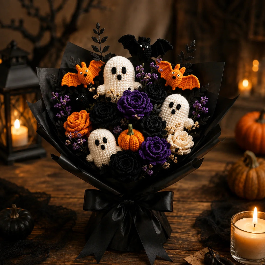 Halloween Crochet Bouquet Pattern 🎃👻 - Ghost, Bat, Pumpkin
