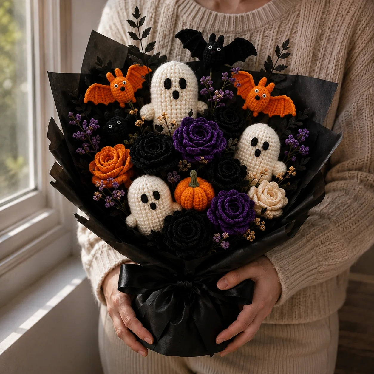 Halloween Crochet Bouquet Pattern 🎃👻 - Ghost, Bat, Pumpkin