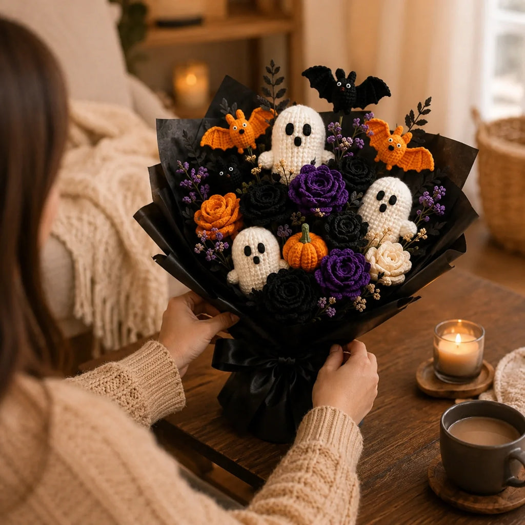 Halloween Crochet Bouquet Pattern 🎃👻 - Ghost, Bat, Pumpkin
