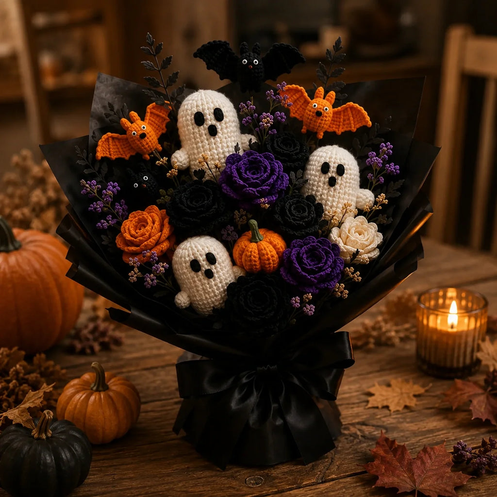 Halloween Crochet Bouquet Pattern 🎃👻 - Ghost, Bat, Pumpkin