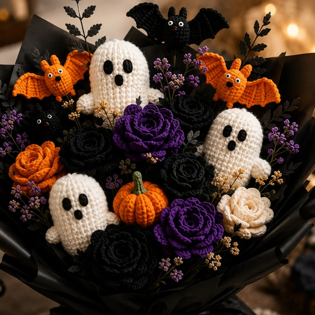 Halloween Crochet Bouquet Pattern 🎃👻 - Ghost, Bat, Pumpkin