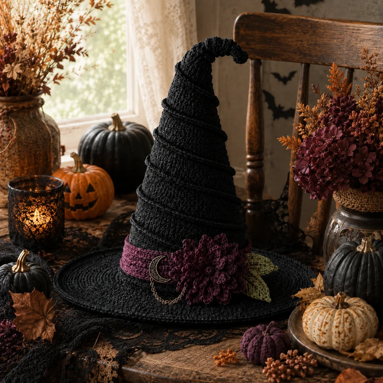 Witch Hat Gothic Halloween Crochet Pattern