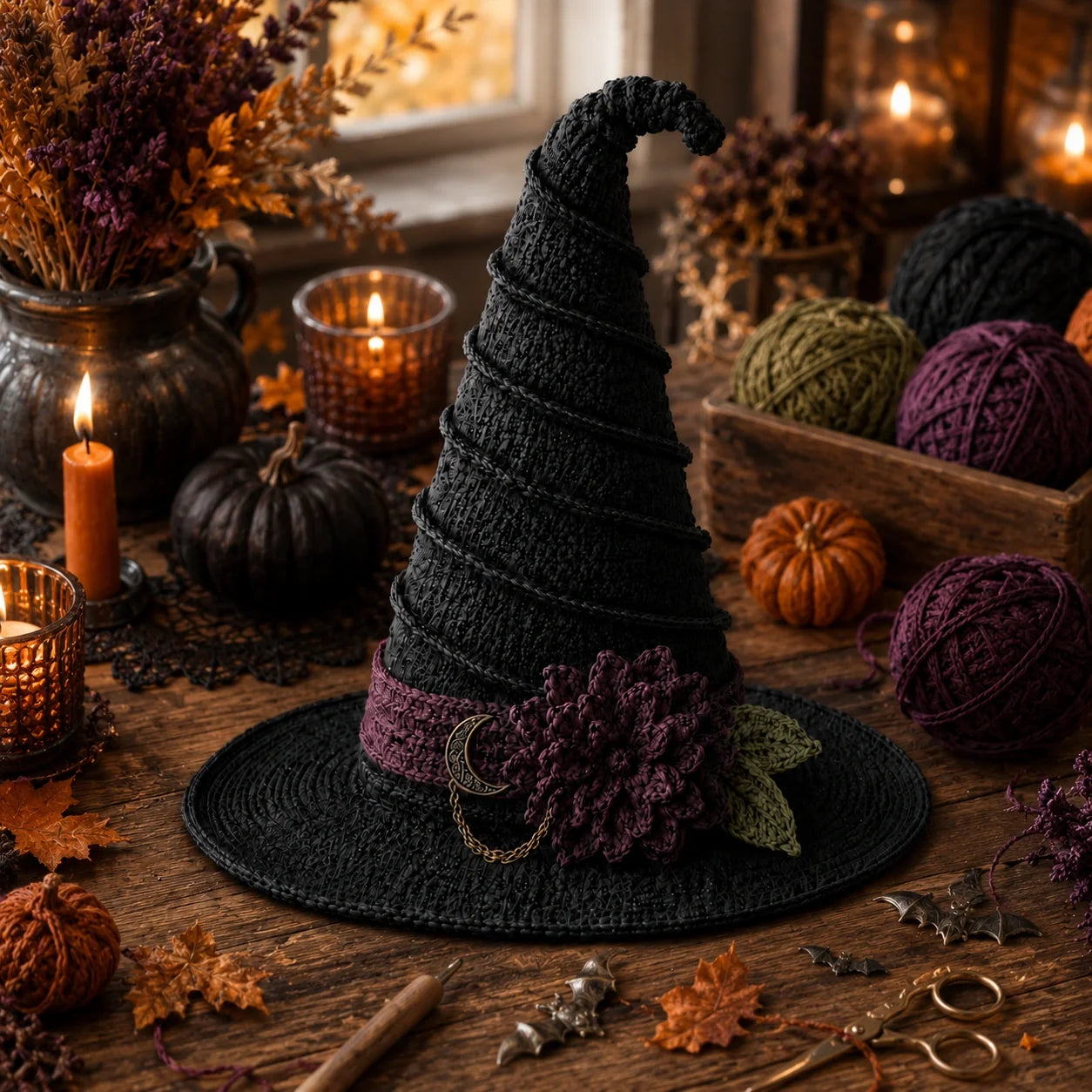 Witch Hat Gothic Halloween Crochet Pattern