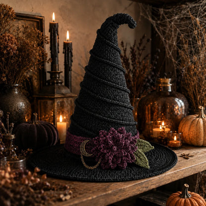 Witch Hat Gothic Halloween Crochet Pattern