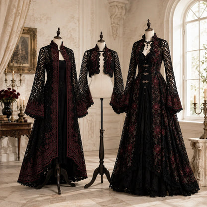 Gothic Crochet Dress Pattern  - 3 Victorian Dresses PDF, Adult Sizes