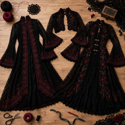 Gothic Crochet Dress Pattern  - 3 Victorian Dresses PDF, Adult Sizes