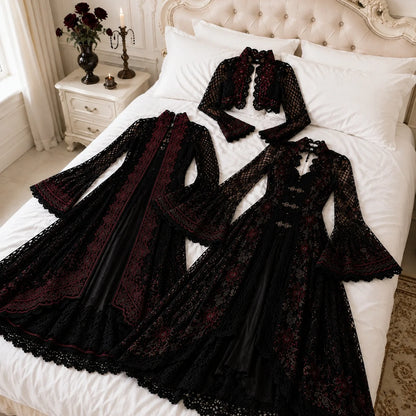 Gothic Crochet Dress Pattern  - 3 Victorian Dresses PDF, Adult Sizes