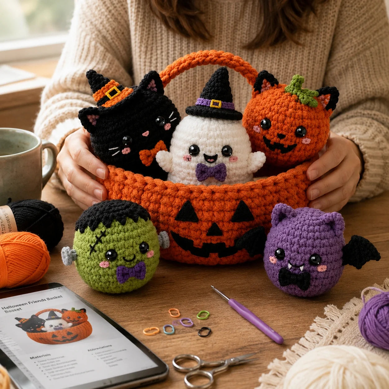 Kawaii Halloween Bao Bun Crochet Pattern Set - Amigurumi