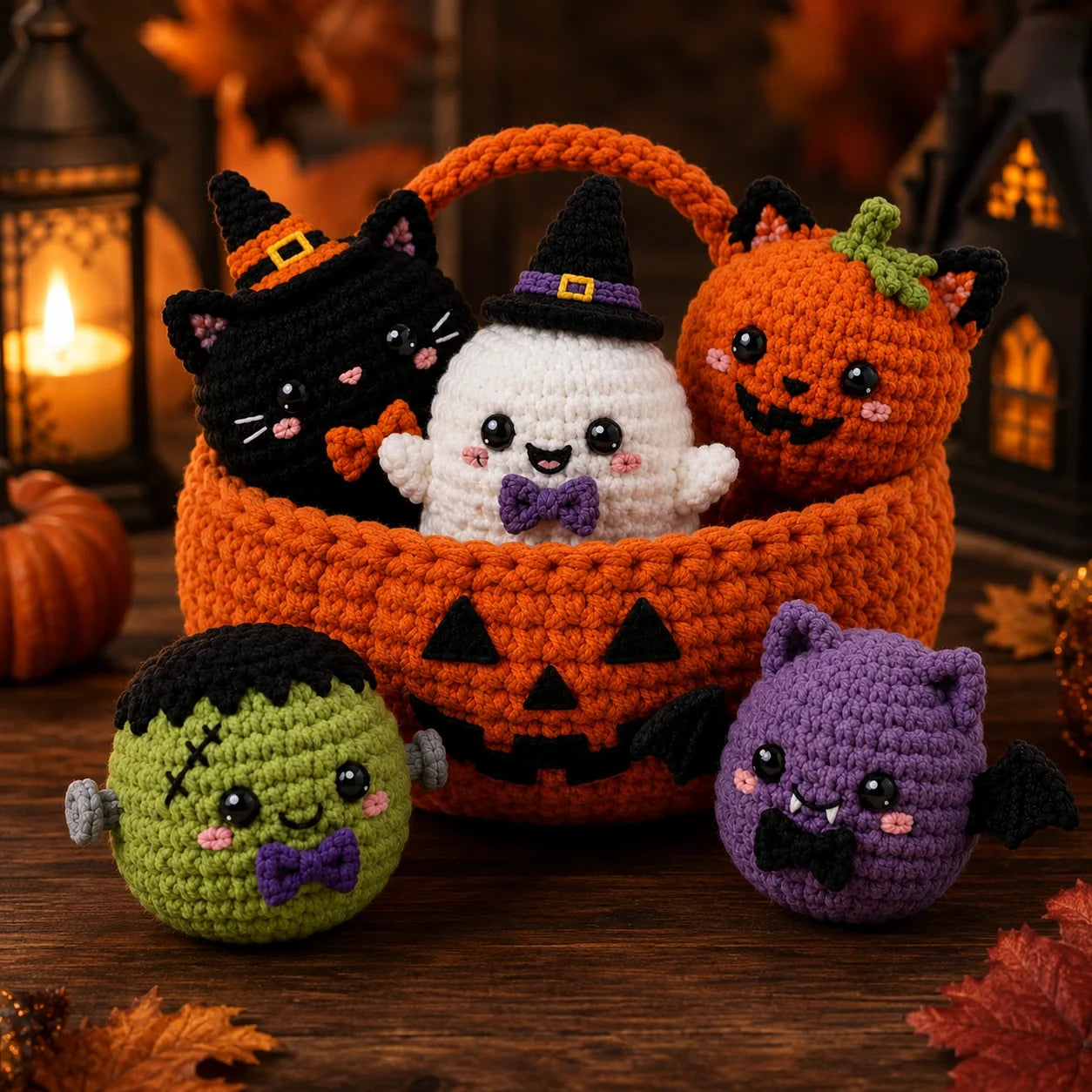 Kawaii Halloween Bao Bun Crochet Pattern Set - Amigurumi