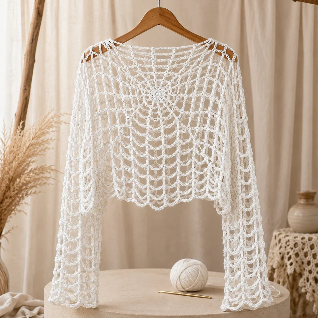 Spiderweb Crochet Top Pattern - Custom Size
