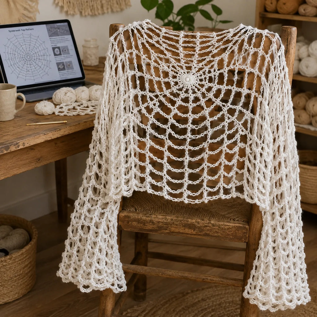 Spiderweb Crochet Top Pattern - Custom Size
