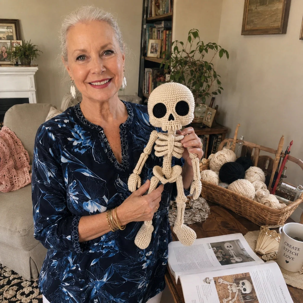 Little Skeleton Amigurumi Crochet Pattern - Halloween, 30cm