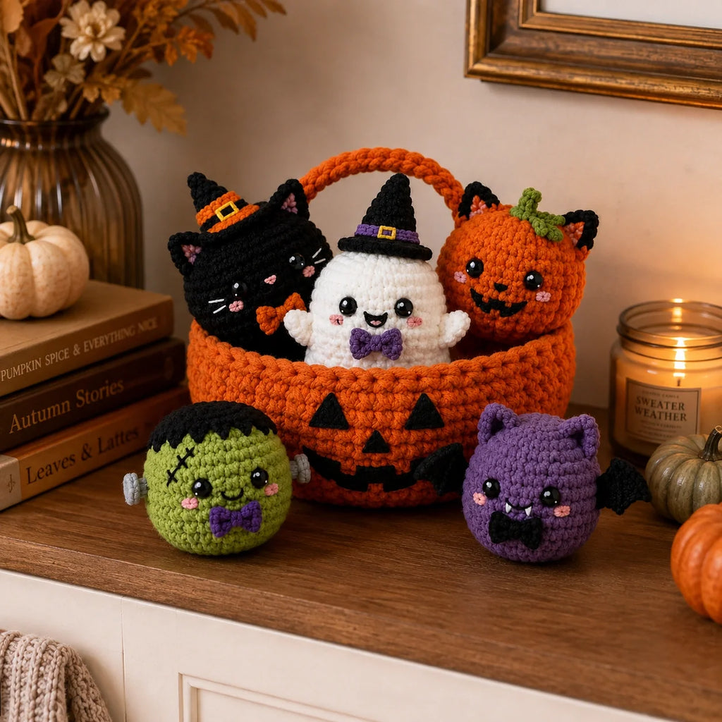 Kawaii Halloween Bao Bun Crochet Pattern Set - Amigurumi