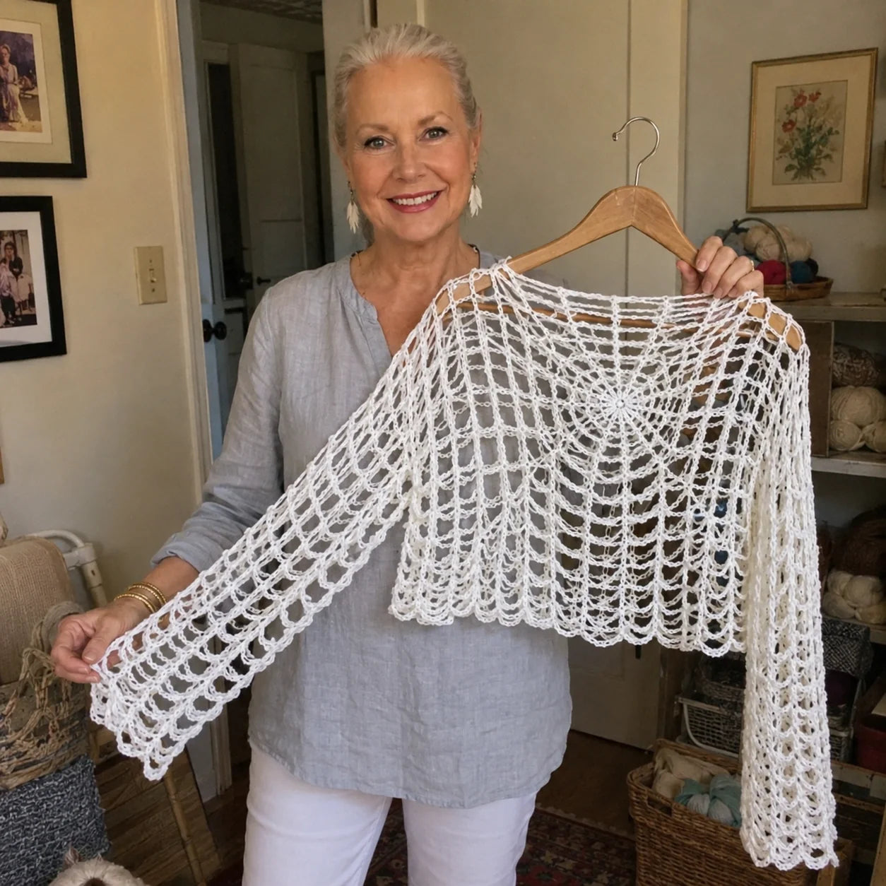 Spiderweb Crochet Top Pattern - Custom Size